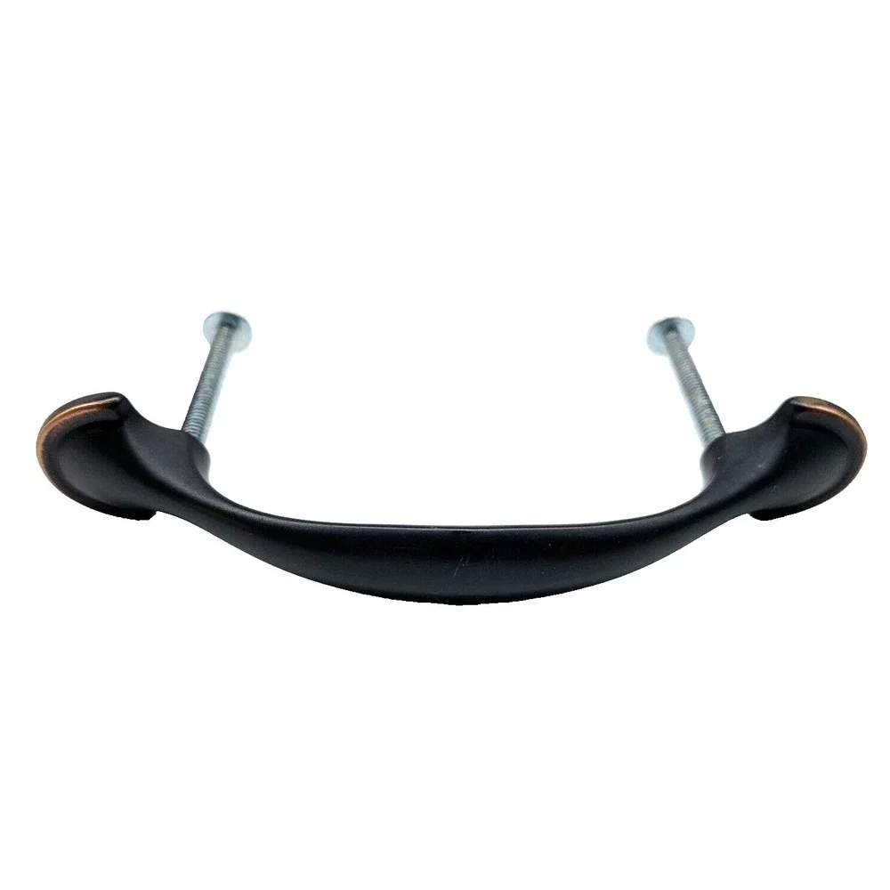 [4x] Bronze Half Round Foot Cabinet Pulls 3-In. With Screws‎